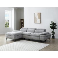 Ecksofa mit Schlaffunktion mit Bettkasten - Ecke links - Strukturstoff - Grau - MORAVA Ecksofa mit Schlaffunktion mit Bettkasten - Ecke links - Strukturstoff - Grau - MORAVA von Vente-unique