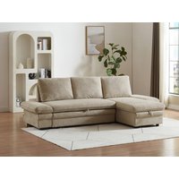 Ecksofa mit Schlaffunktion & Ecke wechselbar - Chenille-Stoff - Beige - SIVIARA Ecksofa mit Schlaffunktion & Ecke wechselbar - Chenille-Stoff - Beige - SIVIARA von Vente-unique