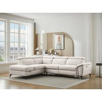 Ecksofa mit elektrischer Relaxfunktion - Ecke links - melierter beiger Stoff - CADILO Ecksofa mit elektrischer Relaxfunktion - Ecke links - melierter beiger Stoff - CADILO von Vente-unique