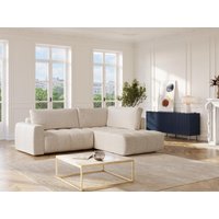 Ecksofa rechts - Stoff meliert - Beige - LORIONA von Vente-unique