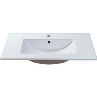 Einbauwaschbecken rechteckig - 81 x 46,5 cm - Keramik - Weiß - MOTIAC Einbauwaschbecken rechteckig - 81 x 46,5 cm - Keramik - Weiß - MOTIAC von Vente-unique