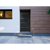 Eingangstür mit Türanschlag links - 207 x 100 cm - Stahl & Edelstahl - Anthrazit - NAXARA von Vente-unique