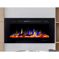 Elektrokamin Wand- oder Einbaukamin - 101,6 x 14 x 54,4 cm - Schwarz - CALBUCO von Vente-unique