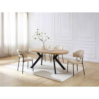 Esstisch - 6 Personen - MDF & Stahl - Helles Holz & Schwarz - KOMONI Esstisch - 6 Personen - MDF & Stahl - Helles Holz & Schwarz - KOMONI von Vente-unique