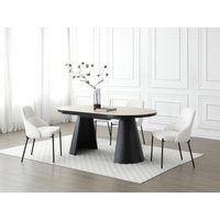 Esstisch ausziehbar - 6 bis 10 Personen - MDF & Metall - Holzfarben hell & Schwarz - KORIZEA von Vente-unique