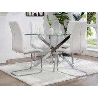 Esstisch rund für 6 Personen - Sicherheitsglas & chromfarbenes Metall - Transparent - COSIMA Esstisch rund für 6 Personen - Sicherheitsglas & chromfarbenes Metall - Transparent - COSIMA von Vente-unique