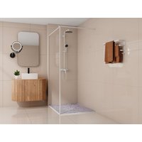 Extraflache Aufsatz- oder zuschneidbare Einbauduschtasse - Kunstharz SMC - Terrazzo-Optik - Grau - 120 x 90 cm - LYROSA Extraflache Aufsatz- oder zuschneidbare Einbauduschtasse - Kunstharz SMC - Terrazzo-Optik - Grau - 120 x 90 cm - LYROSA von Vente-unique