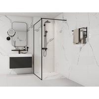 Extraflache Aufsatz- oder zuschneidbare Einbauduschtasse - Kunstharz SMC - Weiß marmoriert - 120 x 90 cm - LYROSA Extraflache Aufsatz- oder zuschneidbare Einbauduschtasse - Kunstharz SMC - Weiß marmoriert - 120 x 90 cm - LYROSA von Vente-unique