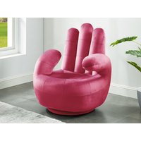Fingersessel drehbar - Samt - Fuchsia - CATCHY von Vente-unique