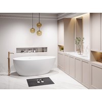 Freistehende Badewanne - asymmetrisch - 245 L - 160 x 82 x 58 cm - Acryl - Weiß matt - APULIA von Vente-unique