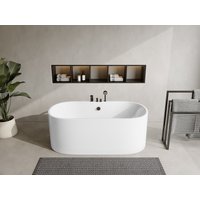 Freistehende Badewanne mit Armaturen - 195 L - B. 150 x T. 75 x H. 58 cm - Weiß - STEPONA Freistehende Badewanne mit Armaturen - 195 L - B. 150 x T. 75 x H. 58 cm - Weiß - STEPONA von Vente-unique