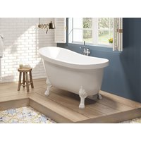 Freistehende Badewanne mit weißen Löwenfüßen - 171 L - 145 x 74 x 77 cm - Weiß - NISOS von Vente-unique