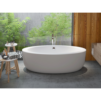 Freistehende Badewanne oval - 251 L - 185 x 90 x 58 cm - Acryl - Weiß - MARMATI von Vente-unique