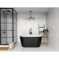 Freistehende Badewanne oval - Acryl - 180 L - 130 x 71 x 58 cm - Schwarz - APOGON Freistehende Badewanne oval - Acryl - 180 L - 130 x 71 x 58 cm - Schwarz - APOGON von Vente-unique