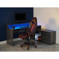 Gaming-Eckschreibtisch mit Stauraum & LEDs - MDF - Grau - NEHA von Vente-unique