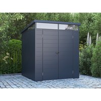 Gartenhaus aus Kunstharz - Anthrazitgrau - 3,65 m² - mit Boden - MINARO Gartenhaus aus Kunstharz - Anthrazitgrau - 3,65 m² - mit Boden - MINARO von Vente-unique