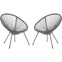 Gartensessel 2er-Set - Polyrattan - Anthrazitgrau - ALIOS III von MYLIA von Vente-unique