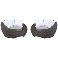 Gartensessel 2er-Set Polyrattan - Grau - WHITEHEAVEN von MYLIA Gartensessel 2er-Set Polyrattan - Grau - WHITEHEAVEN von MYLIA von Vente-unique