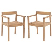 Gartensessel 2er-Set - Teakholz - Holzfarben hell - ALLENDE von MYLIA von Vente-unique