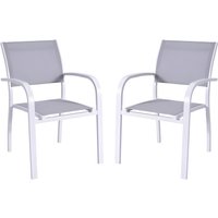 Gartensessel stapelbar 2er-Set - Aluminium & Textilene - Grau - PAIA Gartensessel stapelbar 2er-Set - Aluminium & Textilene - Grau - PAIA von Vente-unique