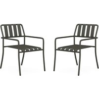 Gartensessel stapelbar 2er-Set - Metall - Anthrazitgrau - BIRMOS von MYLIA Gartensessel stapelbar 2er-Set - Metall - Anthrazitgrau - BIRMOS von MYLIA von Vente-unique