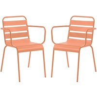 Gartensessel stapelbar 2er-Set - Metall - Hellorange - MIRMANDE von MYLIA von Vente-unique