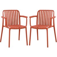 Gartensessel stapelbar 2er-Set - Polypropylen - Rot - SESEH von MYLIA Gartensessel stapelbar 2er-Set - Polypropylen - Rot - SESEH von MYLIA von Vente-unique