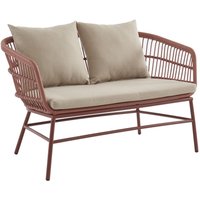 Gartensofa 2-Sitzer - Polyrattan - Terracotta - LOUSINI von MYLIA von Vente-unique