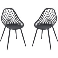 Gartenstuhl 2er-Set - Polypropylen & Metall - Schwarz - MALAGA von MYLIA von Vente-unique