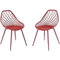 Gartenstuhl 2er-Set - Polypropylen & Metall - Terracotta - MALAGA von MYLIA von Vente-unique