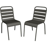 Gartenstuhl stapelbar 2er-Set - Metall - Anthrazitgrau - MIRMANDE von MYLIA von Vente-unique
