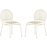 Gartenstuhl stapelbar 2er-Set - Metall - Beige - CEDEIRA von MYLIA Gartenstuhl stapelbar 2er-Set - Metall - Beige - CEDEIRA von MYLIA von Vente-unique
