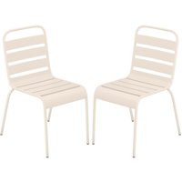 Gartenstuhl stapelbar 2er-Set - Metall - Beige - MIRMANDE von MYLIA von Vente-unique