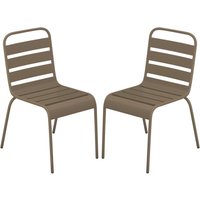 Gartenstuhl stapelbar 2er-Set - Metall - Taupe - MIRMANDE von MYLIA von Vente-unique