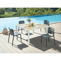 Gartenstuhl stapelbar 2er-Set - Polypropylen - Schwarz - MOAH von MYLIA von Vente-unique