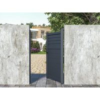 Gartentor Flügeltor - 103 x 166 cm - Aluminium - Anthrazit - VIAZO von Vente-unique