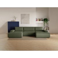 Große Wohnlandschaft mit Schlaffunktion - Strukturstoff - Grün - AMELIA Große Wohnlandschaft mit Schlaffunktion - Strukturstoff - Grün - AMELIA von Vente-unique
