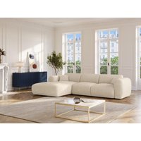 Großer Ecksofa - Ecke links - Cord - Beige - POGNI von Maison Céphy von Vente-unique