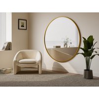 Großer Wandspiegel rund - Metall - 150 cm - Goldfarben - RONDIA von Vente-unique
