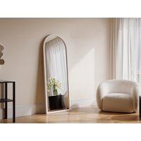 Großer bogenförmiger Spiegel - Paulownia-Holz - 65 x 170 cm - Weiß - SHANGI von Vente-unique