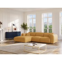 Großes Ecksofa - Ecke links - Feincord - Senfgelb - POGNI von Maison Céphy von Vente-unique
