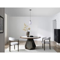 Hängelampe – Metall und strukturiertes Glas – Ø 14 x H 120 cm – Schwarz – LOUXOR von Vente-unique