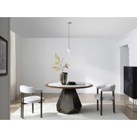Hängelampe – gebürstetes Metall und strukturiertes Glas – Ø 14 x H 120 cm – Gold – LOUXOR von Vente-unique