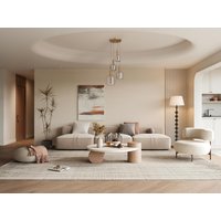 Hängeleuchte - Metall & Rauchglas - 4 Kugeln - 48 x 140 cm - Goldfarben & Rauchgrau- GALRON von Vente-unique