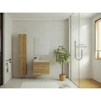 Hängender Badezimmerschrank mit 6 Regalen - Holzfarben hell - 30 x 25 x 160 cm - KAYLA von Vente-unique