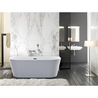 Halb freistehende Badewanne - 255L - 180 x 75 x 58 cm - Acryl - Weiß - DIVINA Halb freistehende Badewanne - 255L - 180 x 75 x 58 cm - Acryl - Weiß - DIVINA von Vente-unique