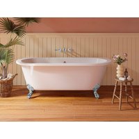 Halb freistehende Retro-Badewanne mit Füßen - 190 l - 170 x 74 x 62 cm - Acryl - Weiß - SPARUS von Vente-unique