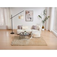 Hochflorteppich mit Reliefstruktur - 160 x 230 cm - Dunkelbeige - MERISA von Vente-unique