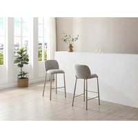 Hocker 2er-Set - Textilstoff & Metall Taupe - Beige - JIZAK Hocker 2er-Set - Textilstoff & Metall Taupe - Beige - JIZAK von Vente-unique