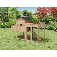 Hühnerstall aus Holz mit Freilaufgehege & Garten - für 4 Hühner - 168 x 64 x 109 cm - Holzfarben - CAMPORA Hühnerstall aus Holz mit Freilaufgehege & Garten - für 4 Hühner - 168 x 64 x 109 cm - Holzfarben - CAMPORA von Vente-unique